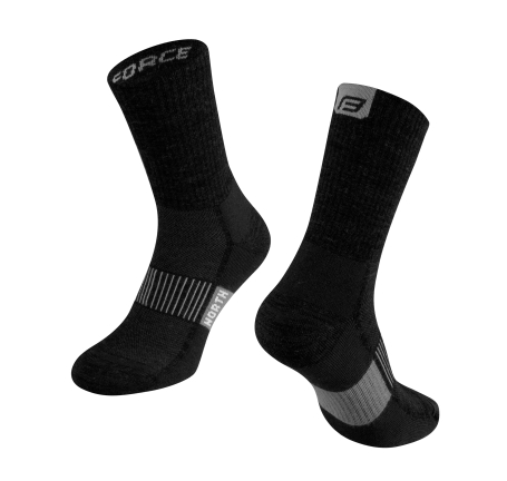 socks FORCE NORTH thermo, black-grey