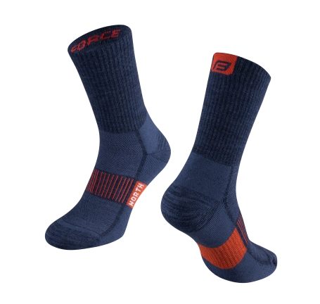 socks FORCE NORTH thermo, blue-orange