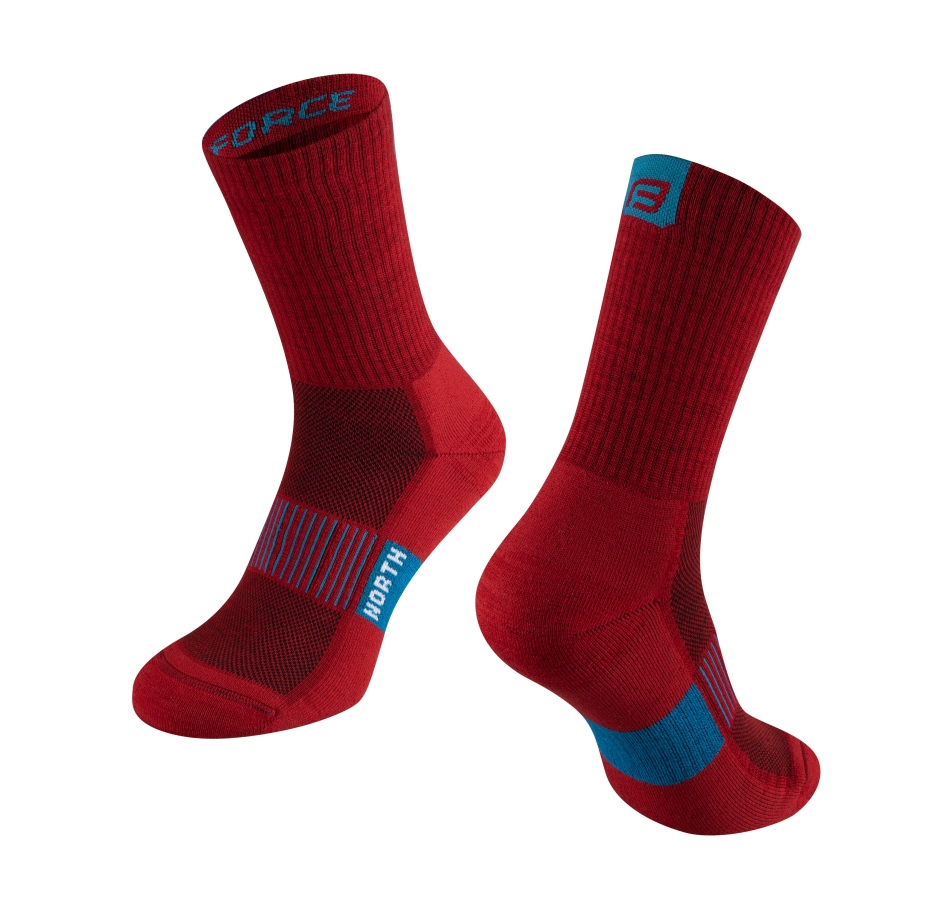 socks FORCE NORTH thermo, red-blue L-XL/42-47
