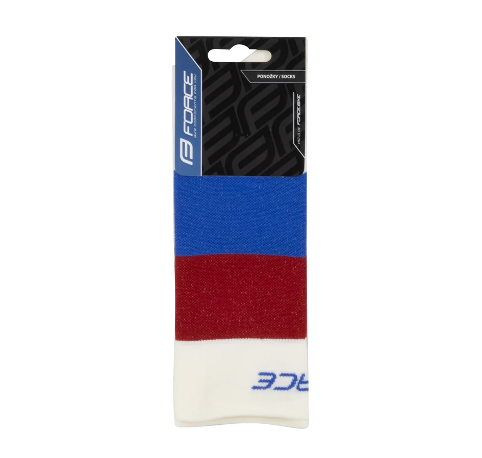 socks FORCE RAINBOW, creme-blue-red