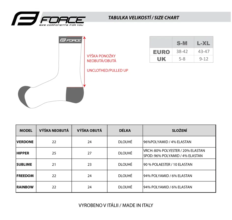 socks FORCE RAINBOW, creme-blue-red