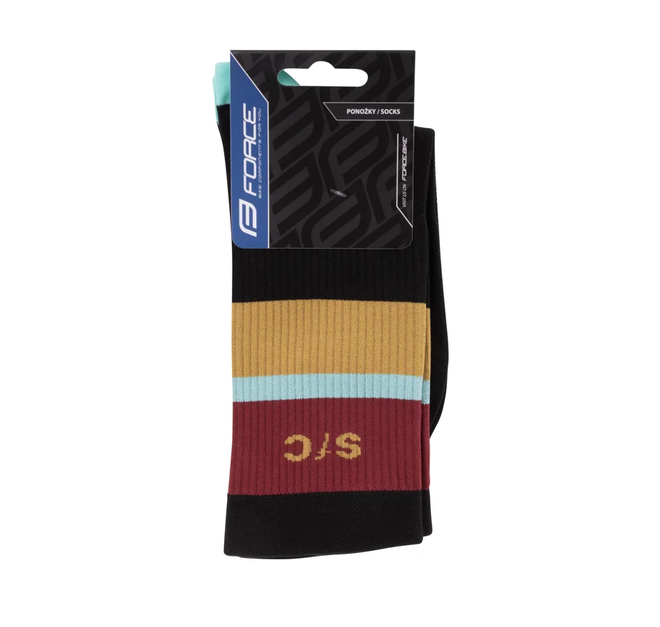 socks FORCE STRIPE long, black