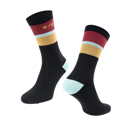 socks FORCE STRIPE long, black