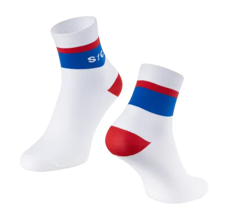 socks FORCE STRIPE short, white-blue