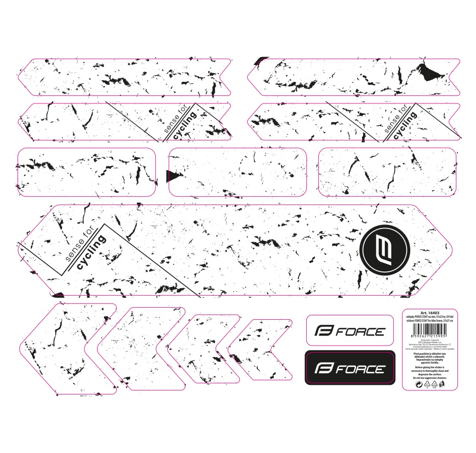 stickers FORCE COAT for bike frame, 37x27 cm