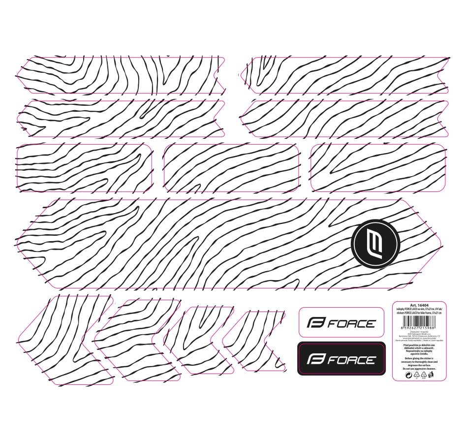 stickers FORCE LACE for bike frame, 37x27 cm