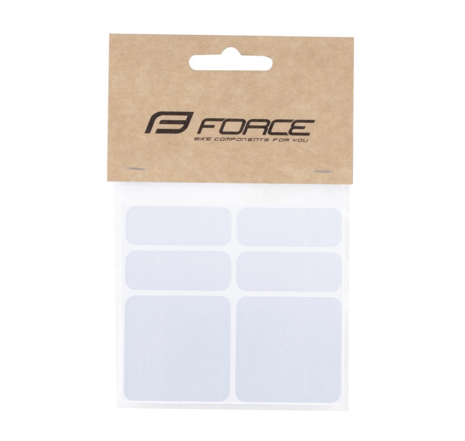 stickers FORCE Reflekton set of 6 pcs, silver