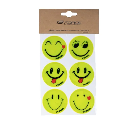 stickers FORCE SMILE, yellow, 6pcs