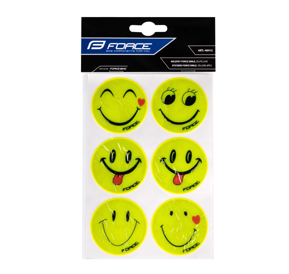 stickers FORCE SMILE, yellow, 6pcs