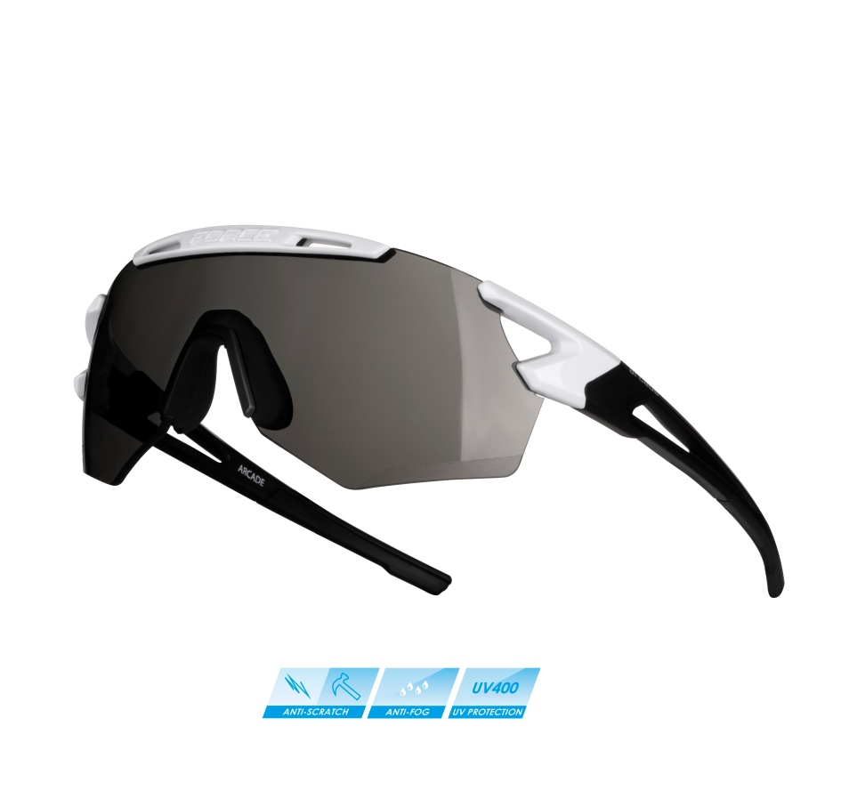 sunglasses F ARCADE,white-black,bl. polarized lens