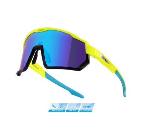 sunglasses F DRIFT fluo-black,bl. contr. revo lens