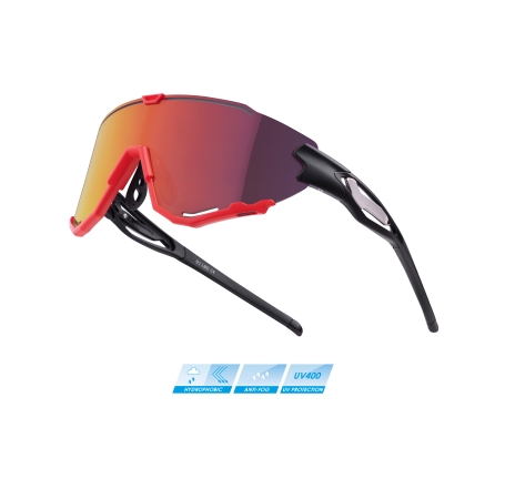 sunglasses FORCE CREED black-red, red revo lens