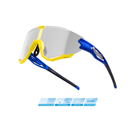 sunglasses FORCE CREED blue-fluo, photochr. lens