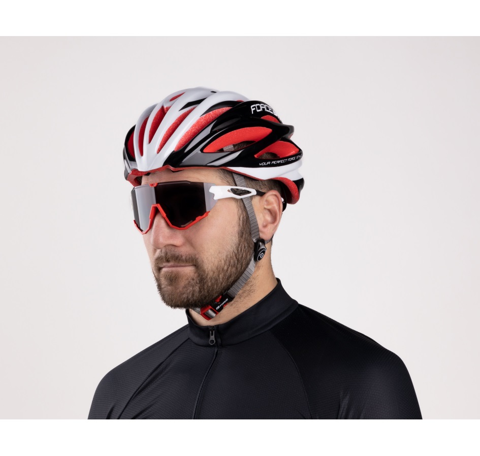 sunglasses FORCE CREED white-red,black mirror lens