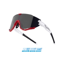 sunglasses FORCE CREED white-red,black mirror lens