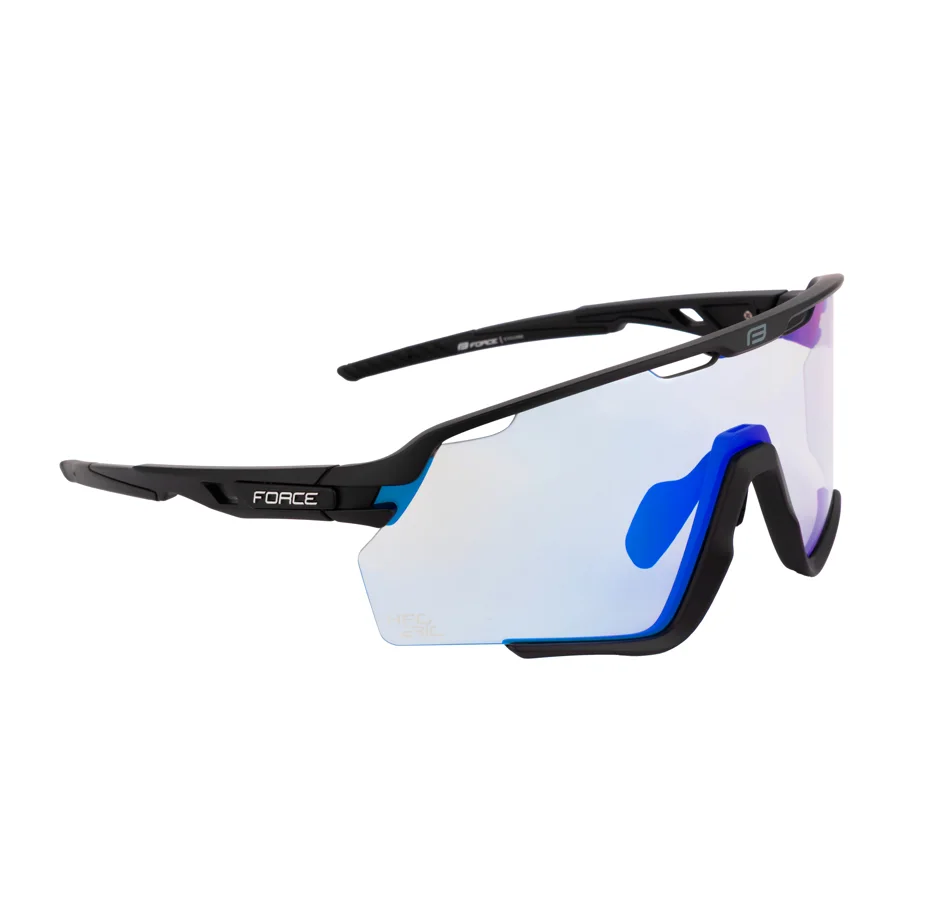 sunglasses FORCE CYCLONE black, blue photo. lens