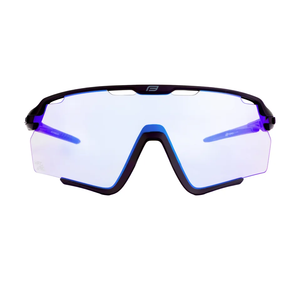 sunglasses FORCE CYCLONE black, blue photo. lens