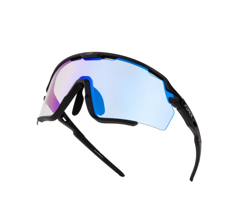 sunglasses FORCE CYCLONE black, blue photo. lens