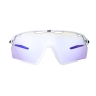 sunglasses FORCE CYCLONE white, blue photo. lens