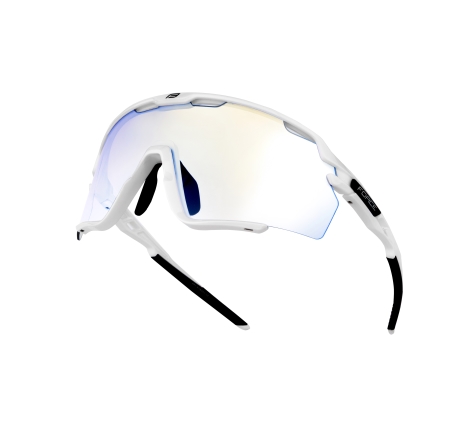 sunglasses FORCE CYCLONE white, blue photo. lens