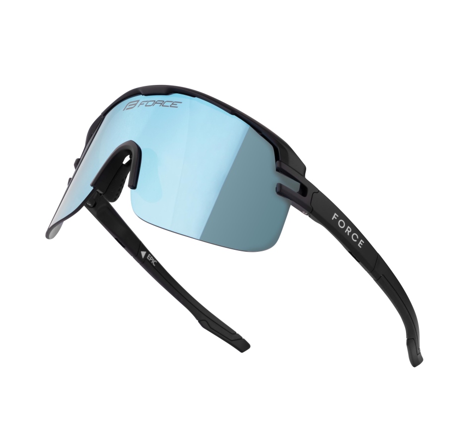 sunglasses FORCE EPIC, black, blue mirror lens