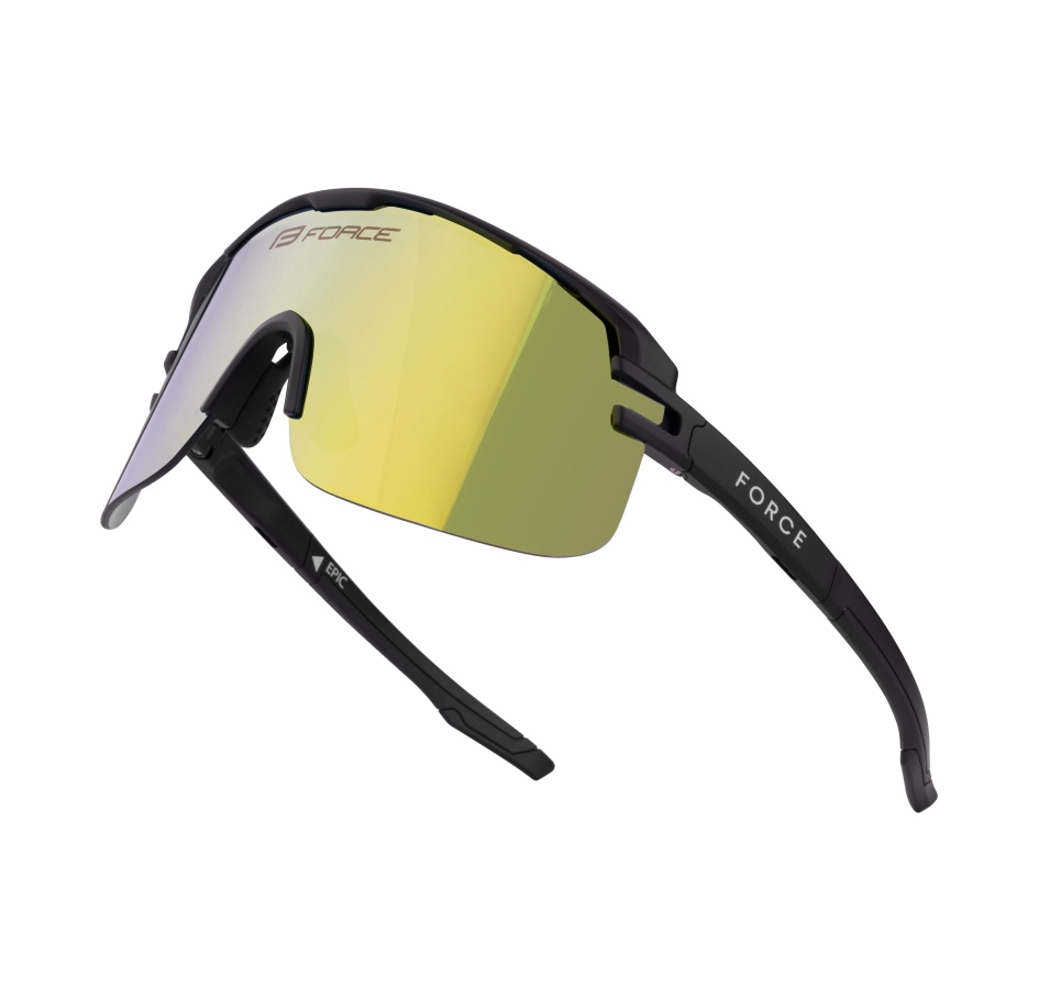 sunglasses FORCE EPIC,black, yellow mirror lens
