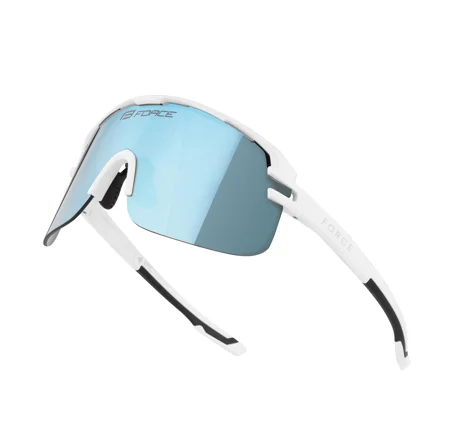 sunglasses FORCE EPIC,white, blue mirror lens