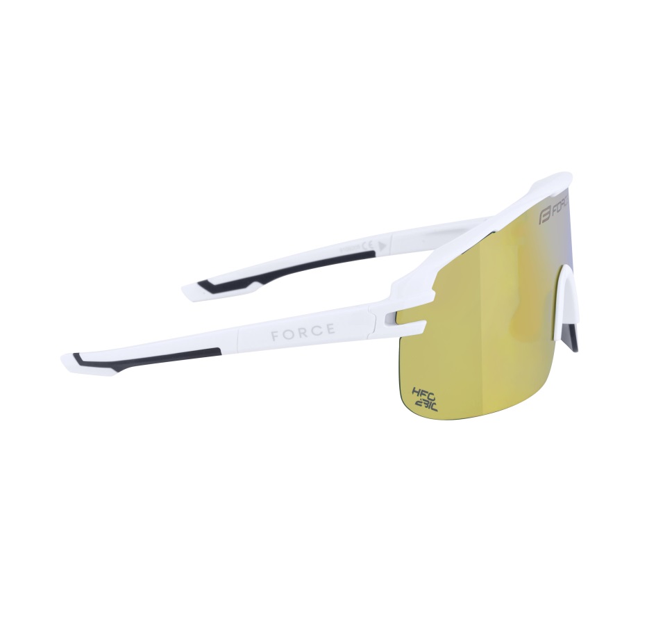 sunglasses FORCE EPIC,white, yellow mirror lens