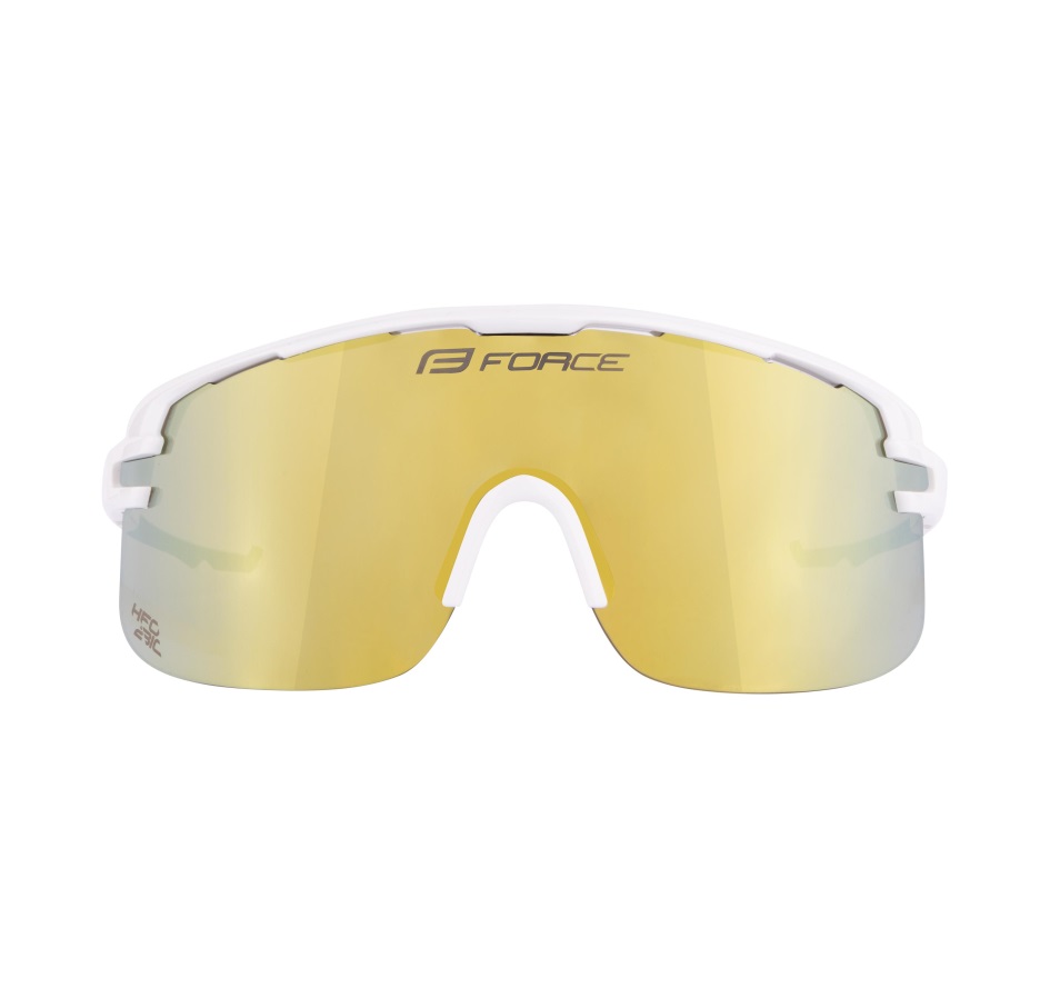 sunglasses FORCE EPIC,white, yellow mirror lens
