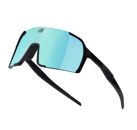 sunglasses FORCE GLARE black, blue mirror lens