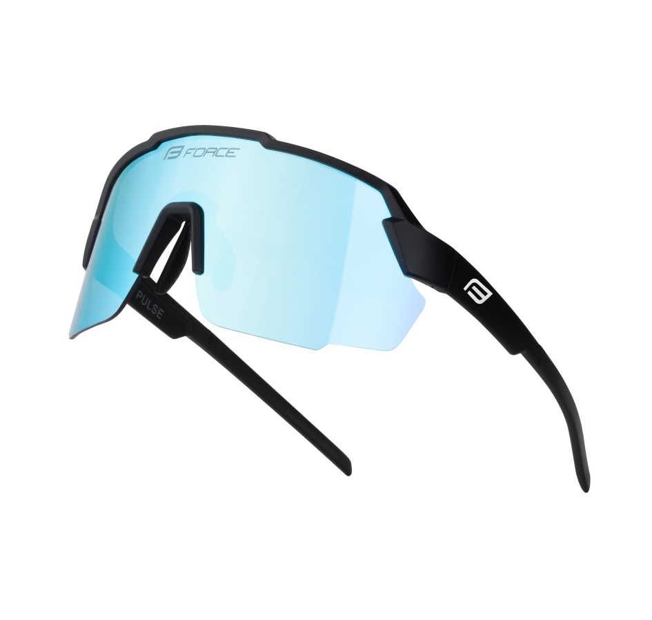 sunglasses FORCE PULSE black, blue mirr. lens