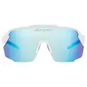 sunglasses FORCE PULSE white, blue mirr. lens