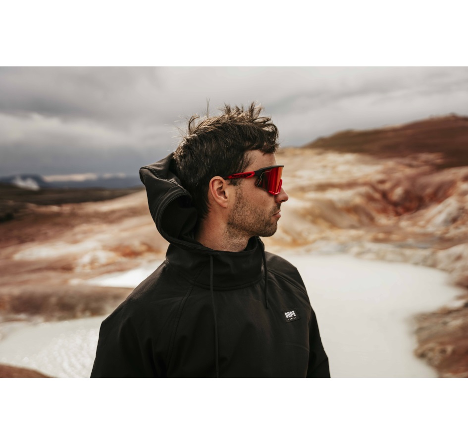 sunglasses FORCE SONIC,black-red, red mirr. lens