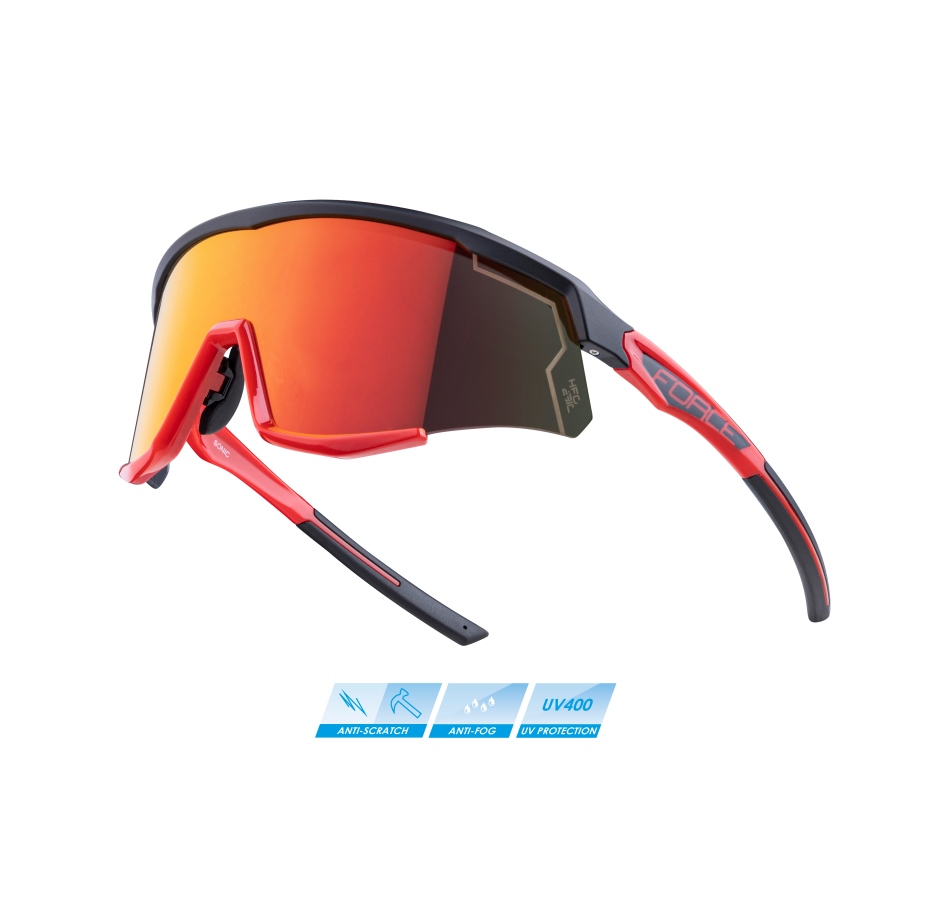 sunglasses FORCE SONIC,black-red, red mirr. lens