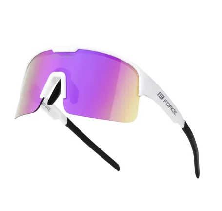 sunglasses FORCE SPIRE white, purple mirr. lens