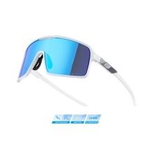 sunglasses FORCE STATIC white, blue mirror lens
