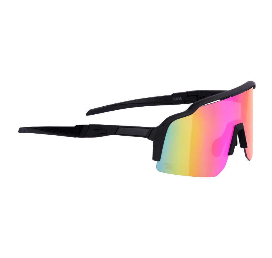 sunglasses FORCE STRIVE black, pink mirror lens