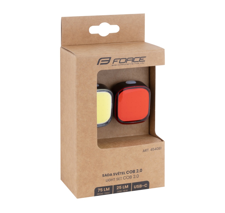 světla/blikačky sada FORCE COB 2.0 USB přední+zadn