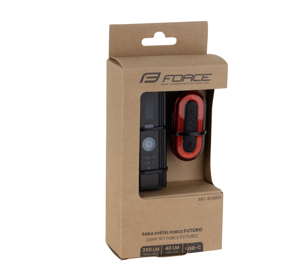 světla sada FORCE FUTURO USB přední+zadní