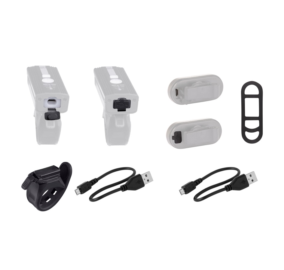 světla sada FORCE FUTURO USB přední+zadní