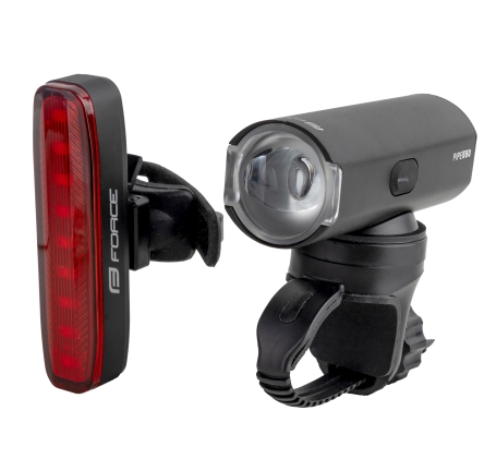 světla sada FORCE PIPE USB přední+zadní