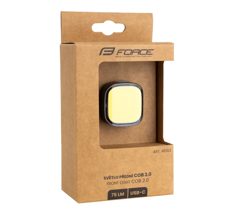 světlo/blikačka přední FORCE COB 2.0 75LM USB,čern
