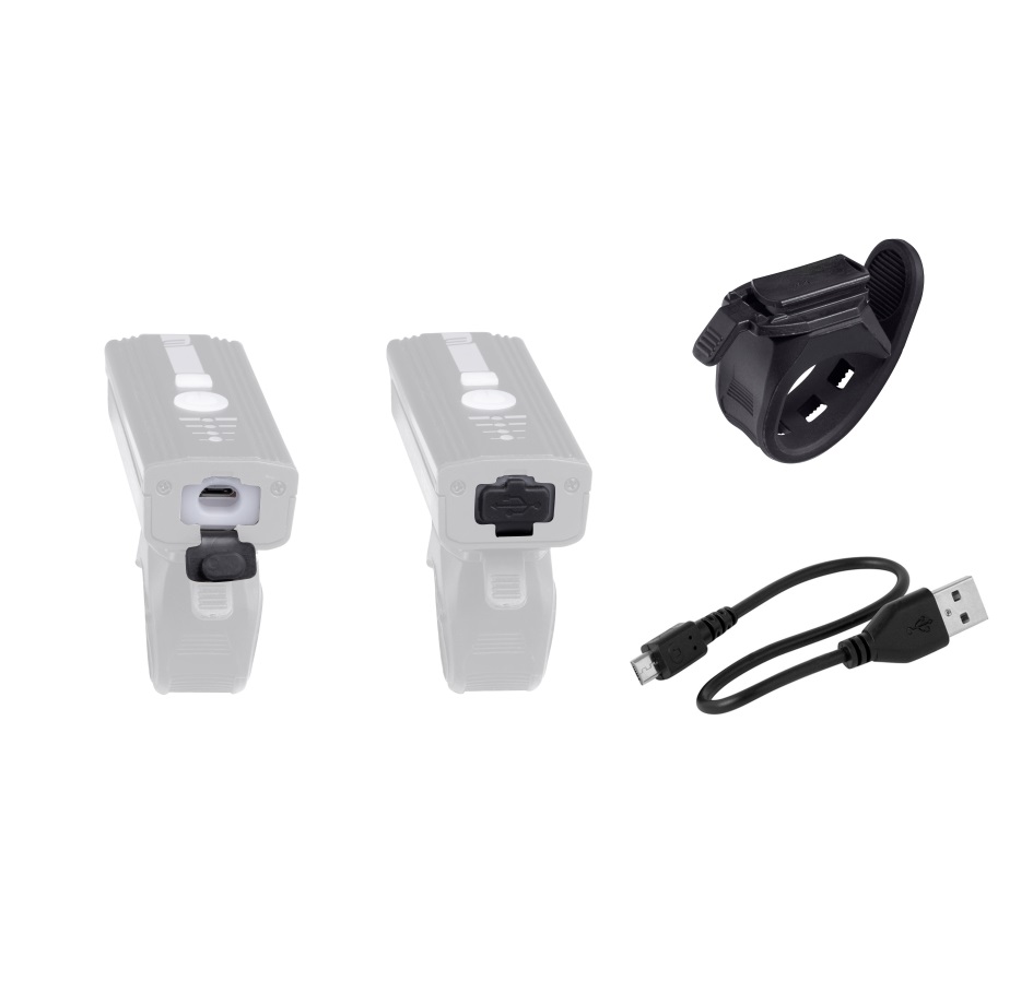 světlo přední FORCE ALERT 350LM USB, černé