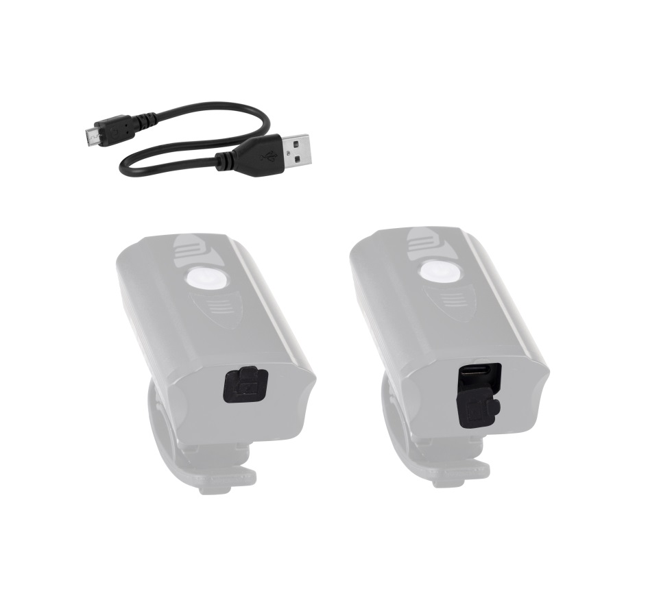 světlo přední FORCE DIVER 900 LM, USB, černé