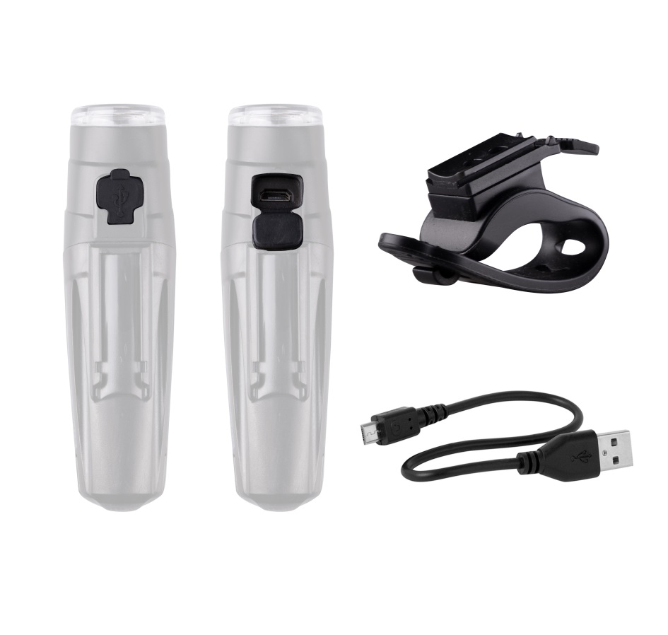 světlo přední FORCE STOGIE 900 LM, USB, černé