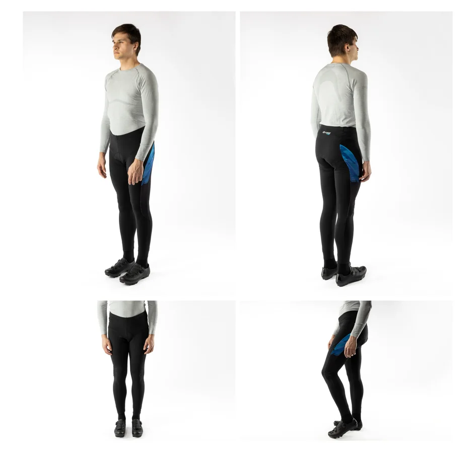 tights F RIDGE with pad, black-blue 