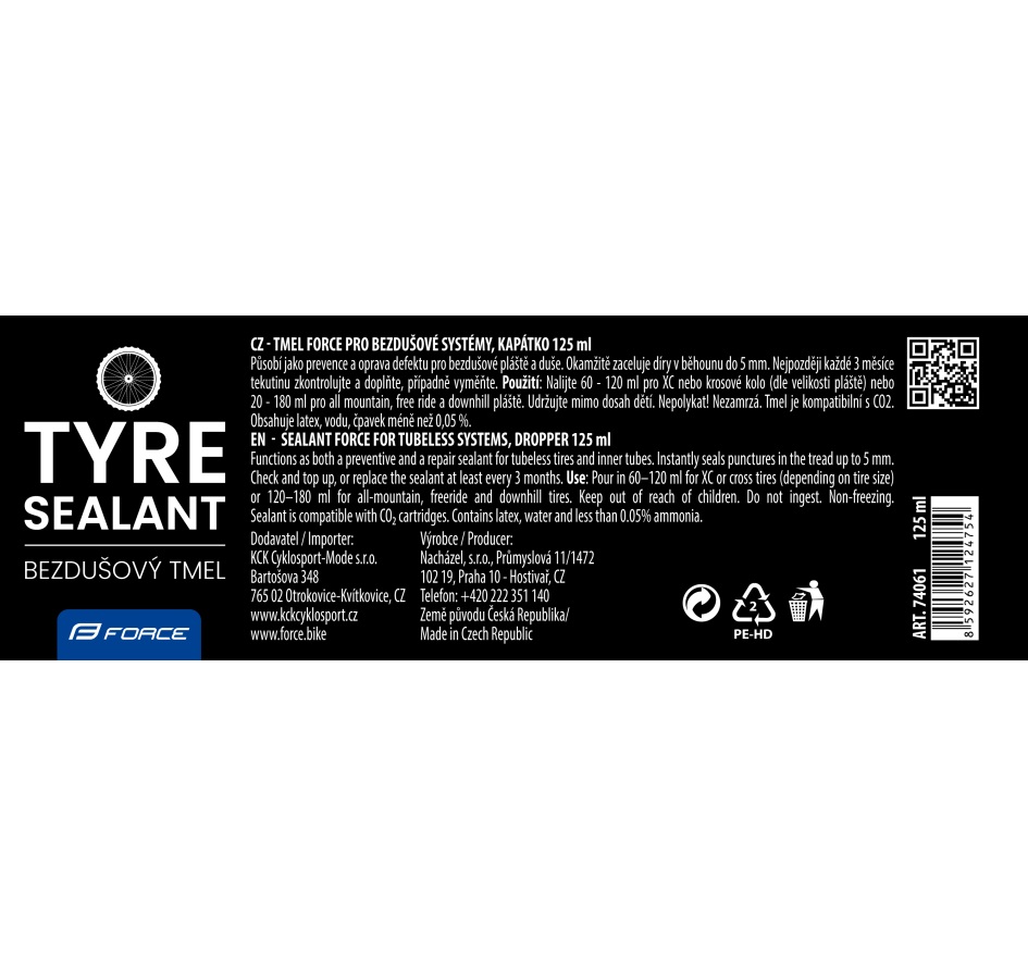 tmel FORCE pro bezdušové systémy, kapátko 125 ml