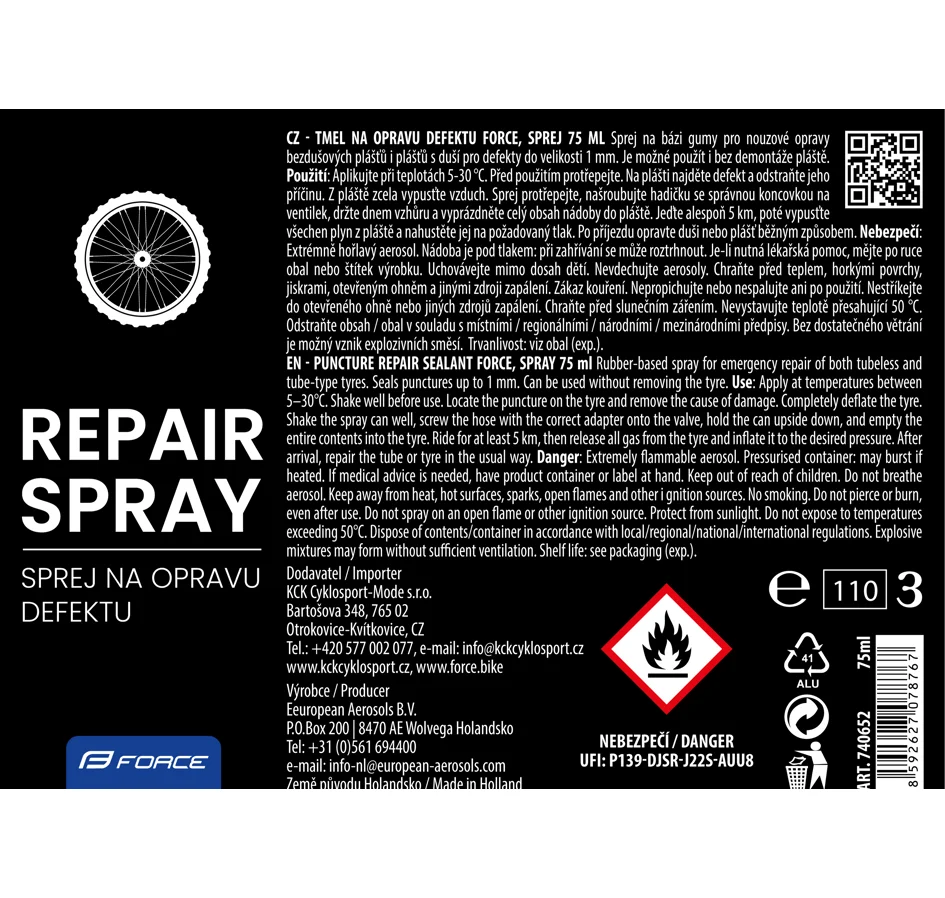 tmel na opravu defektu FORCE, sprej 75 ml