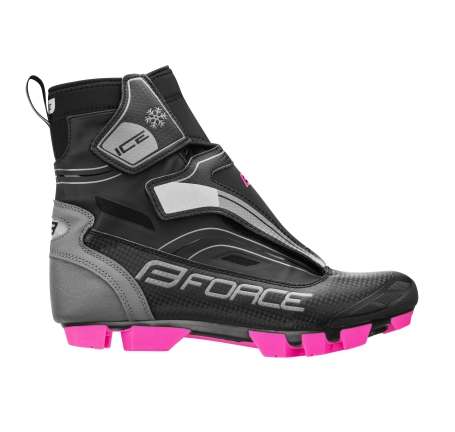 tretry zimní FORCE MTB ICE21 LADY, černo-růž