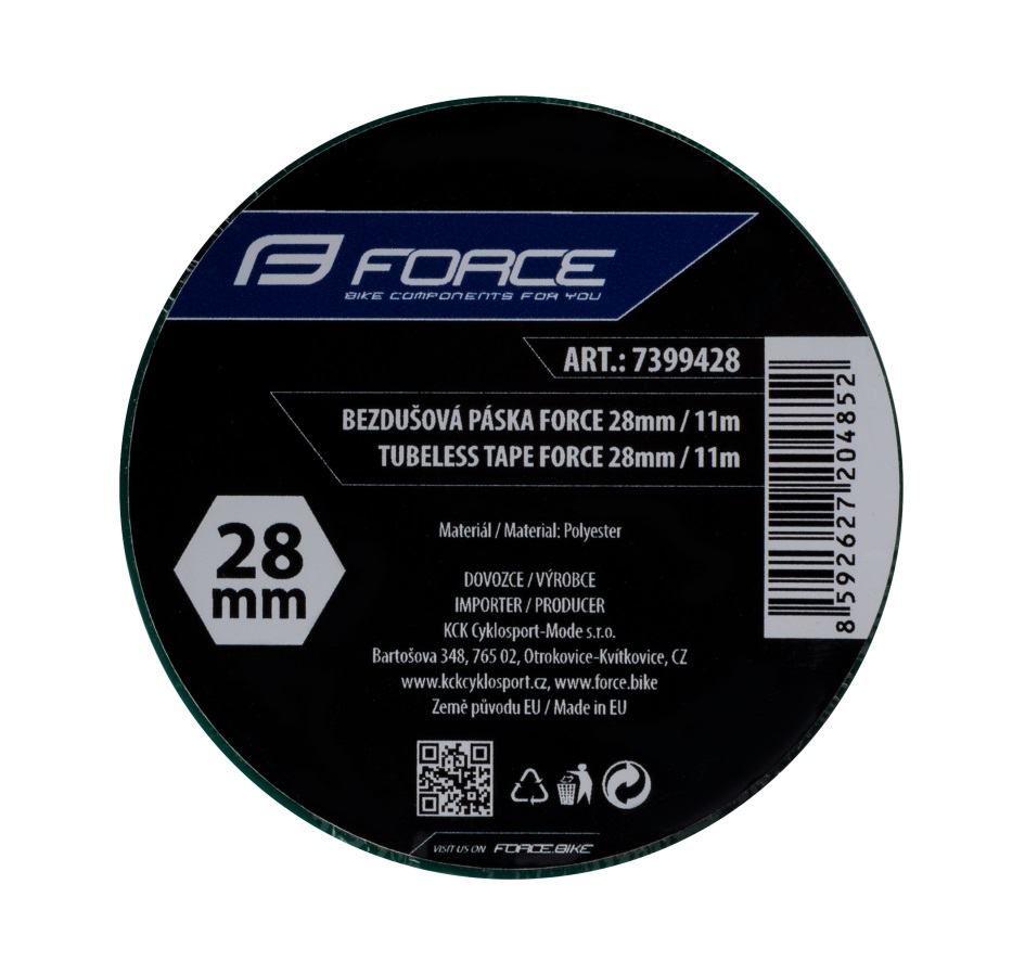 tubeless tape FORCE 28mm x 11m, green